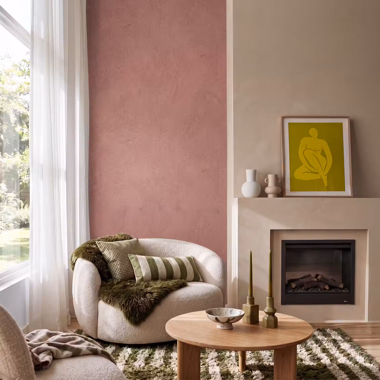 Behang - Textuur - Roodbruin - Grof - Modern — 1