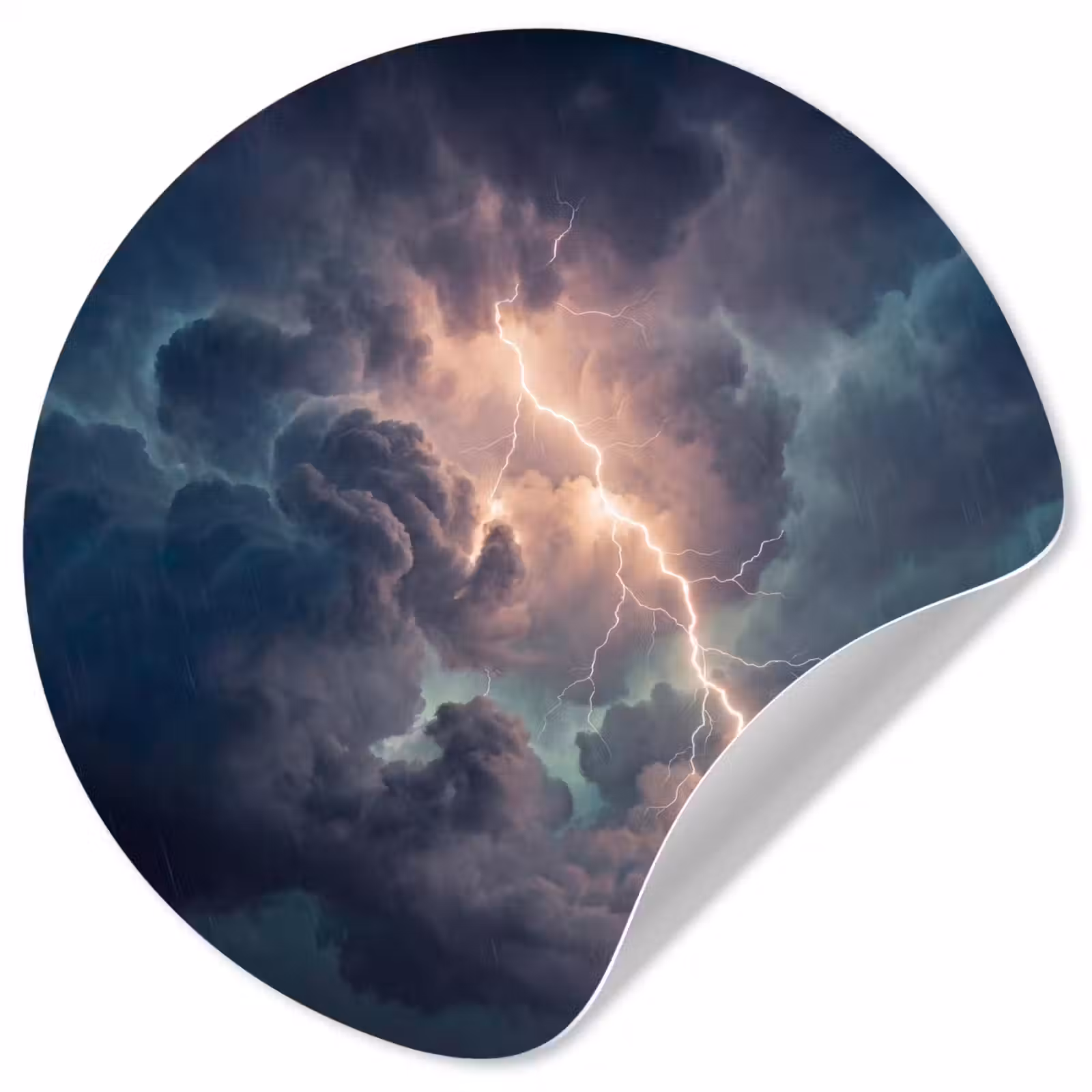 Behangcirkel - Bliksem - Storm - Natuur - Donker — 1