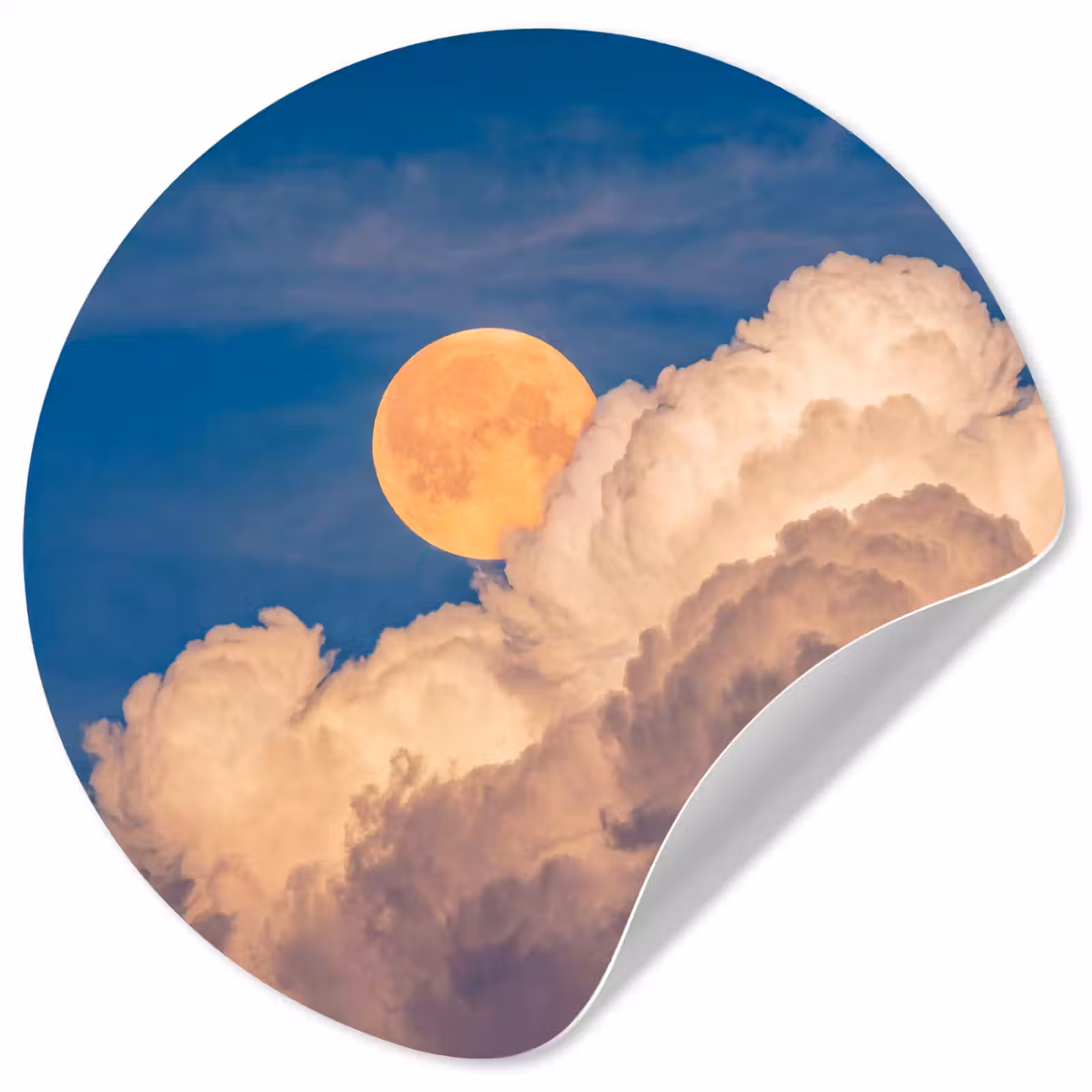 Behangcirkel - Maan - Wolken - Natuur - Oranje — 1