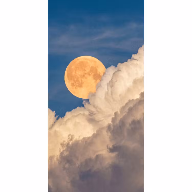 Behang - Maan - Wolken - Natuur - Oranje — 2