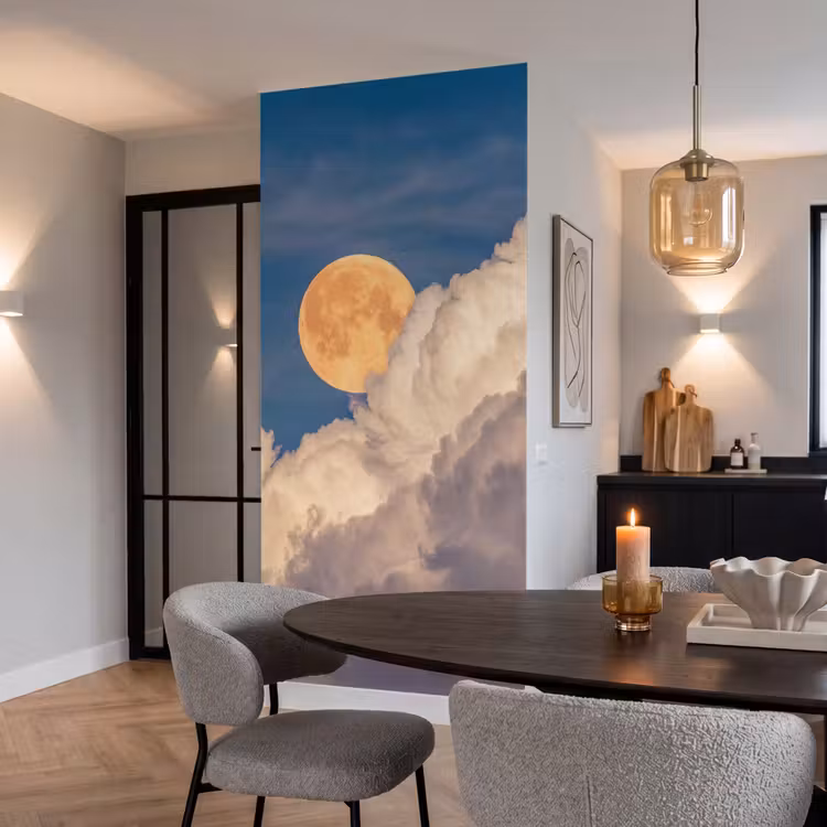 Behang - Maan - Wolken - Natuur - Oranje — 5