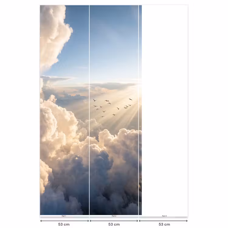 Behang - Wolken - Zonnestralen - Natuur - Wit — 6