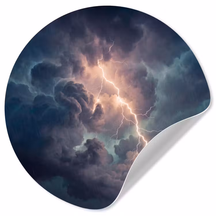 Behangcirkel - Bliksem - Storm - Natuur - Donker — 1