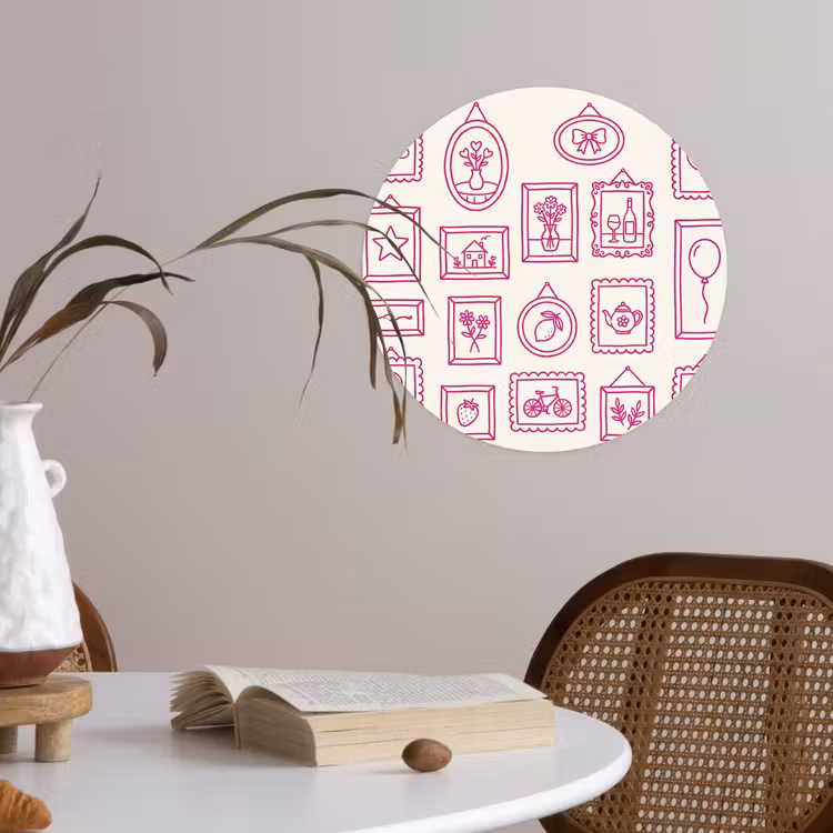 Behangcirkel - Illustratie - Collectie - Kunst - Minimalistisch - Roze — 4