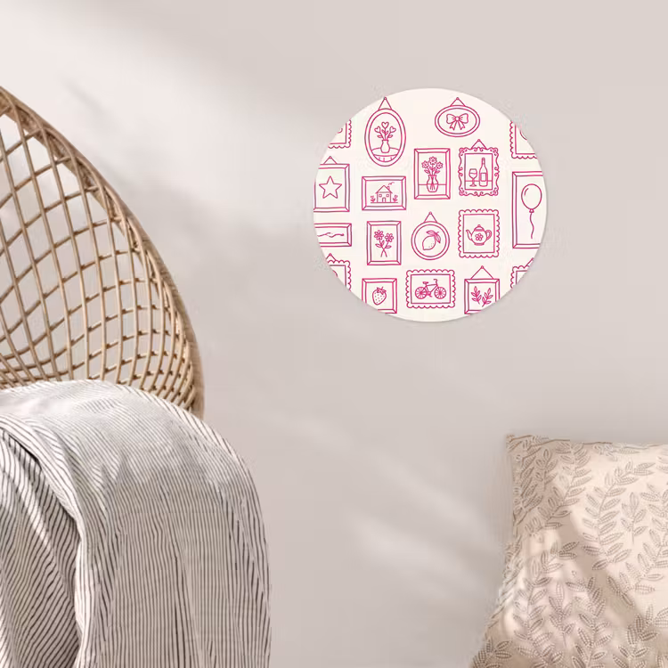 Behangcirkel - Illustratie - Collectie - Kunst - Minimalistisch - Roze — 5