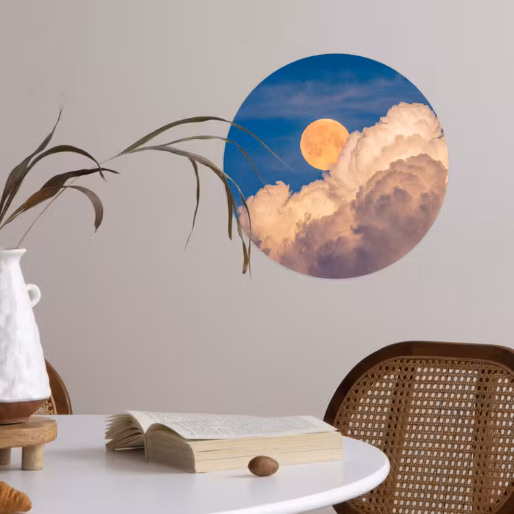 Behangcirkel - Maan - Wolken - Natuur - Oranje — 4
