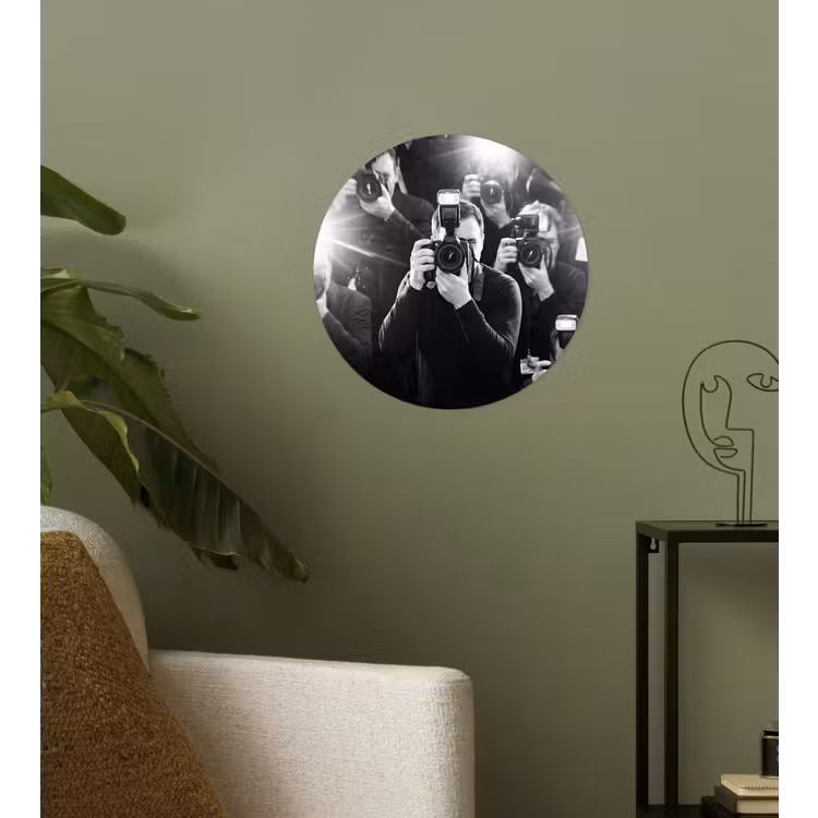 Behangcirkel - Mensen - Camera - Flitslicht - Zwart-wit - Media — 3