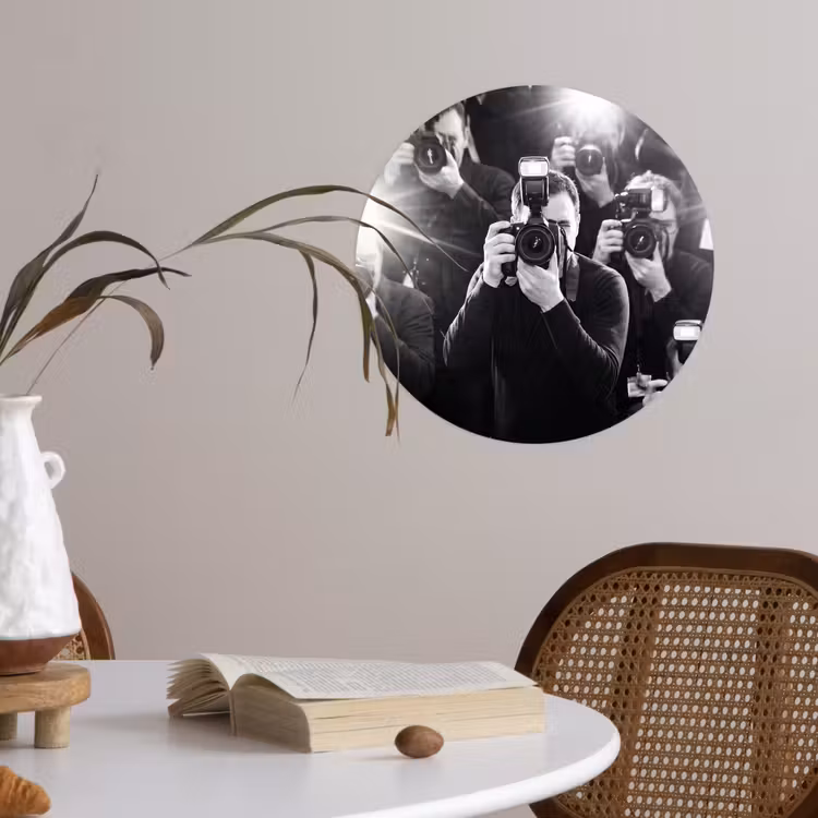 Behangcirkel - Mensen - Camera - Flitslicht - Zwart-wit - Media — 4