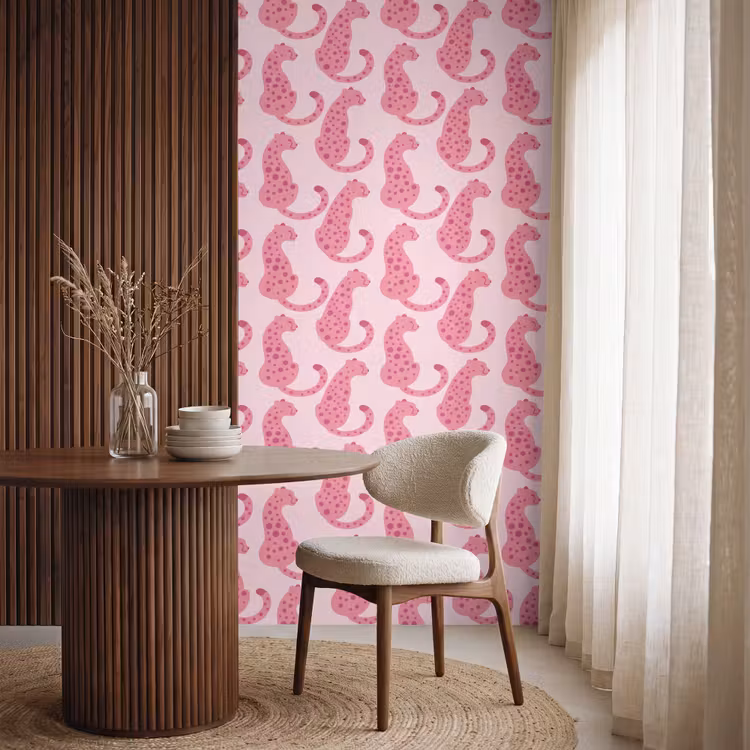 Behang - Kat - Gevlekt - Dieren - Patroon - Roze — 4