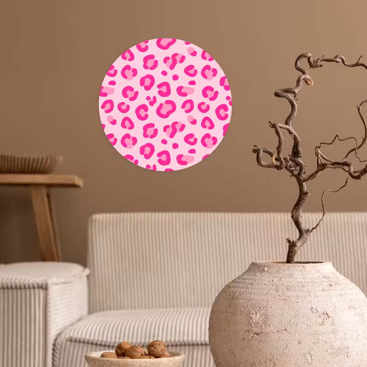 Behangcirkel - Dierenprint - Patroon - Abstract - Modern - Roze — 2