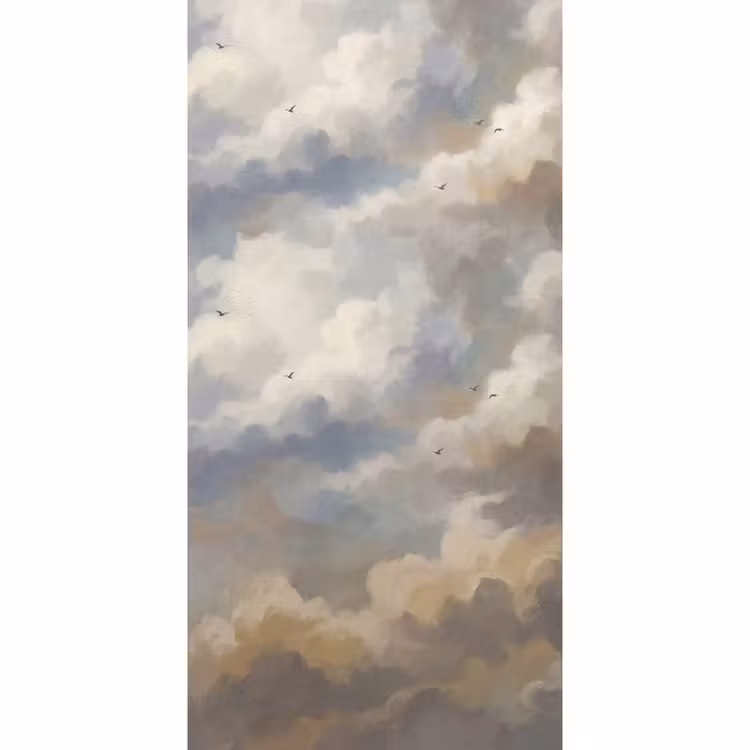 Behang - Vogel - Wolken - Natuur - Modern - Grijs — 2