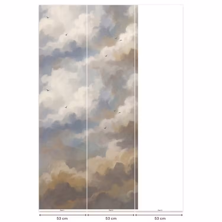 Behang - Vogel - Wolken - Natuur - Modern - Grijs — 6