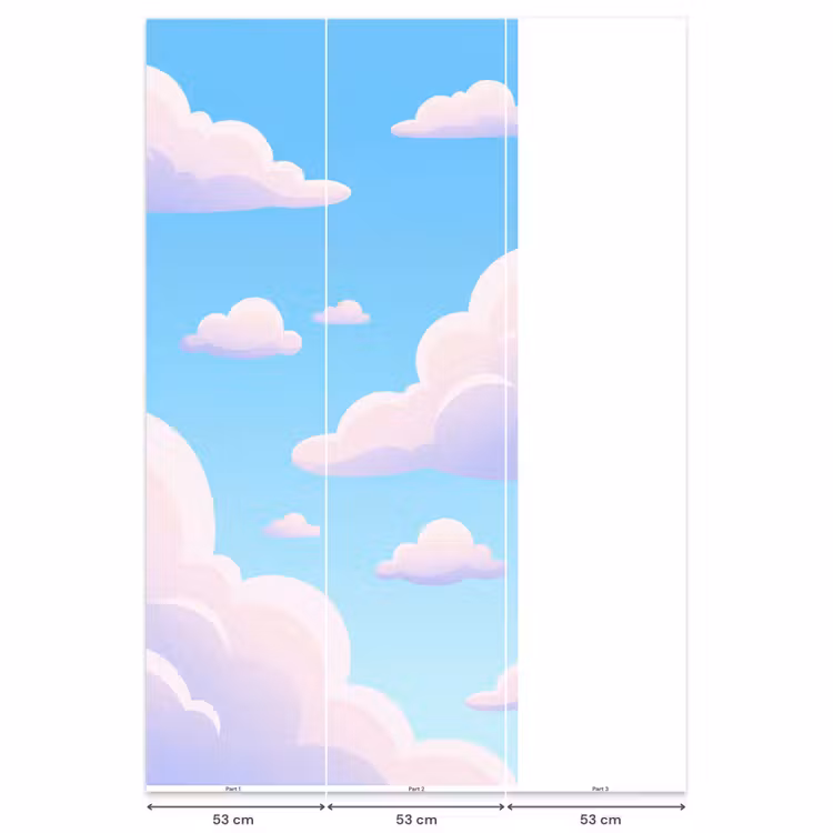 Behang - Wolken - Roze - Blauw - Natuur - Modern — 6