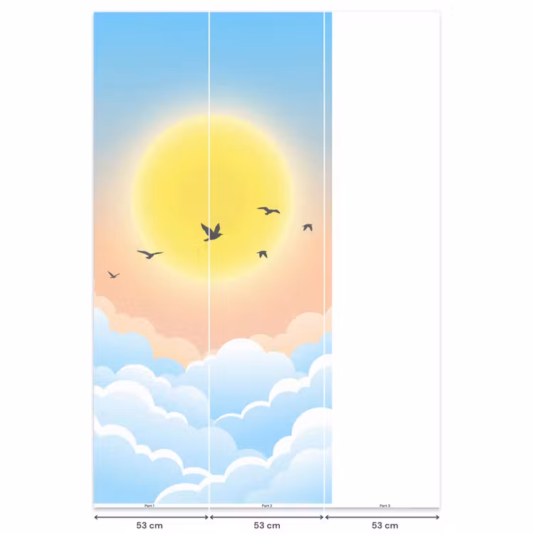 Behang - Zon - Vogels - Lucht - Natuur - Geel — 6
