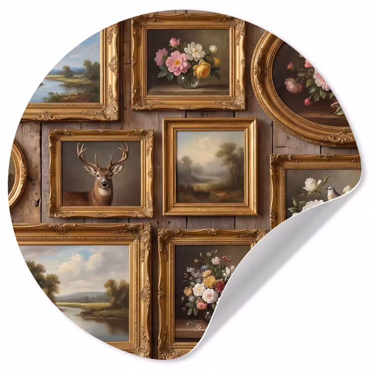 Behangcirkel - Bloemen - Rozen - Klassiek - Vaas - Kleurrijk — 1