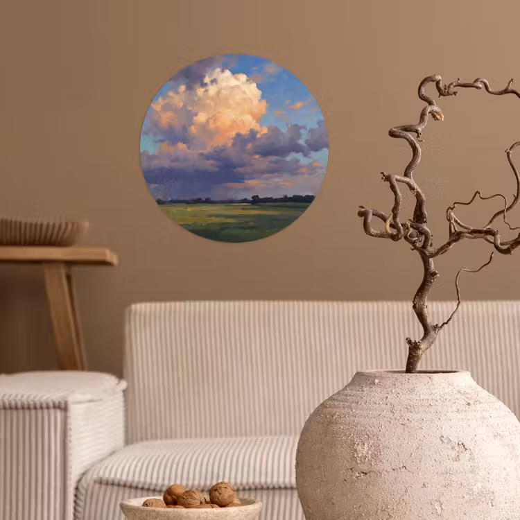 Behangcirkel - Lucht - Wolken - Landschap - Modern - Oranje — 2