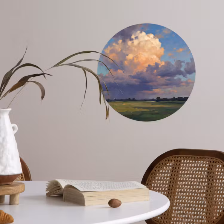 Behangcirkel - Lucht - Wolken - Landschap - Modern - Oranje — 4