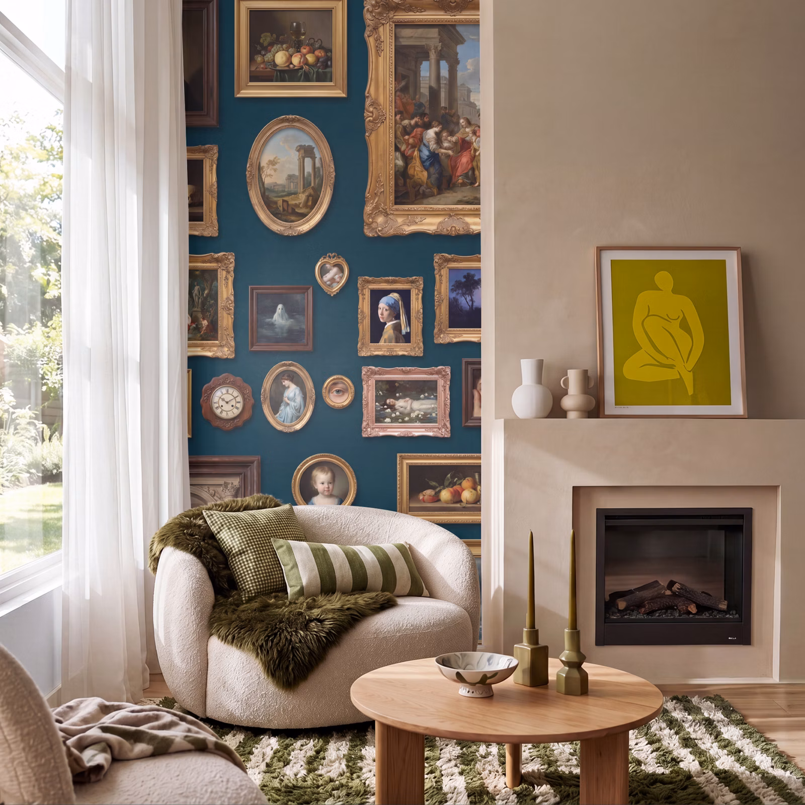 Behang - Kunst - Schilderijen - Decoratie - Klassiek - Groen — 1