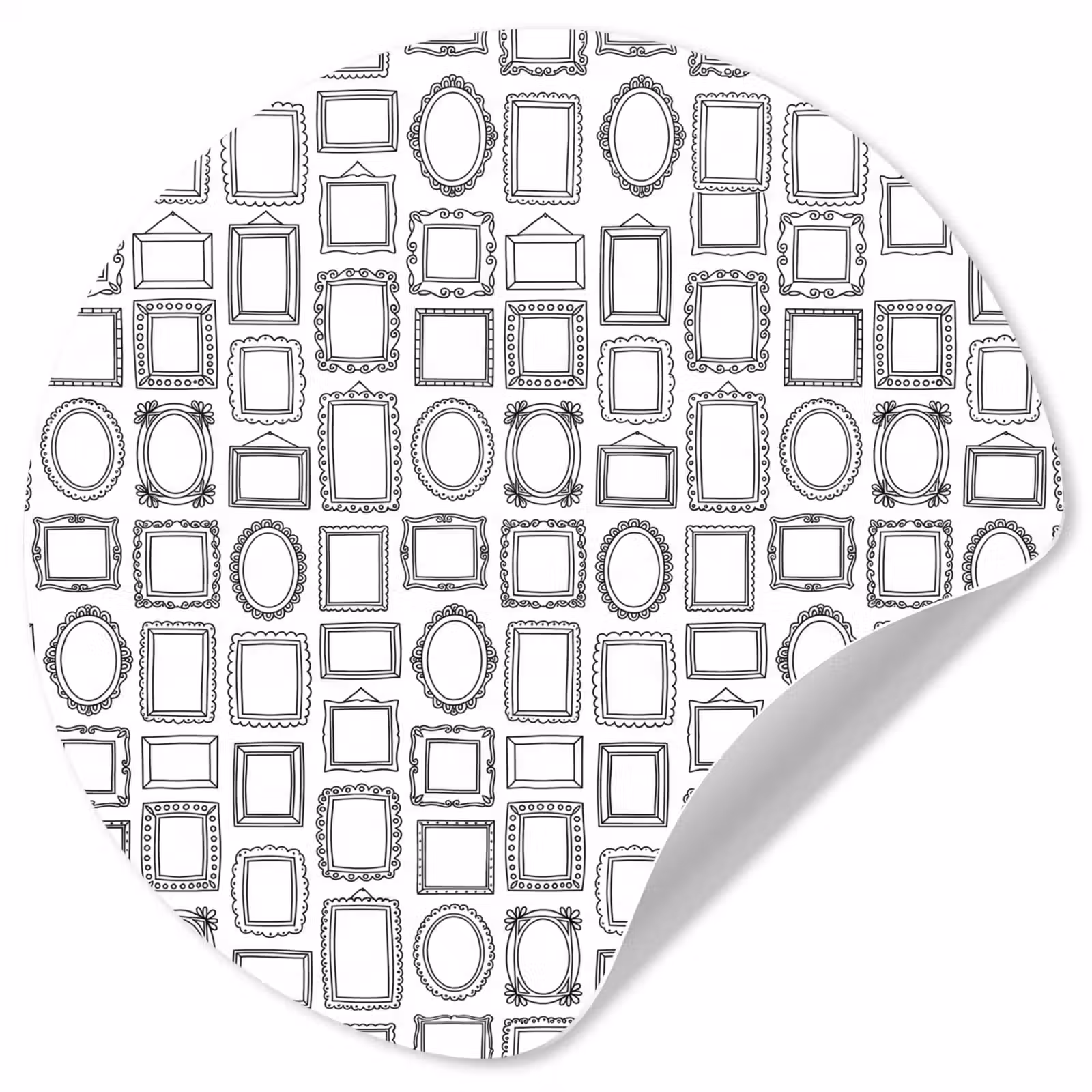 Behangcirkel - Lijsten - Patroon - Decoratie - Schets - Zwart-wit — 1