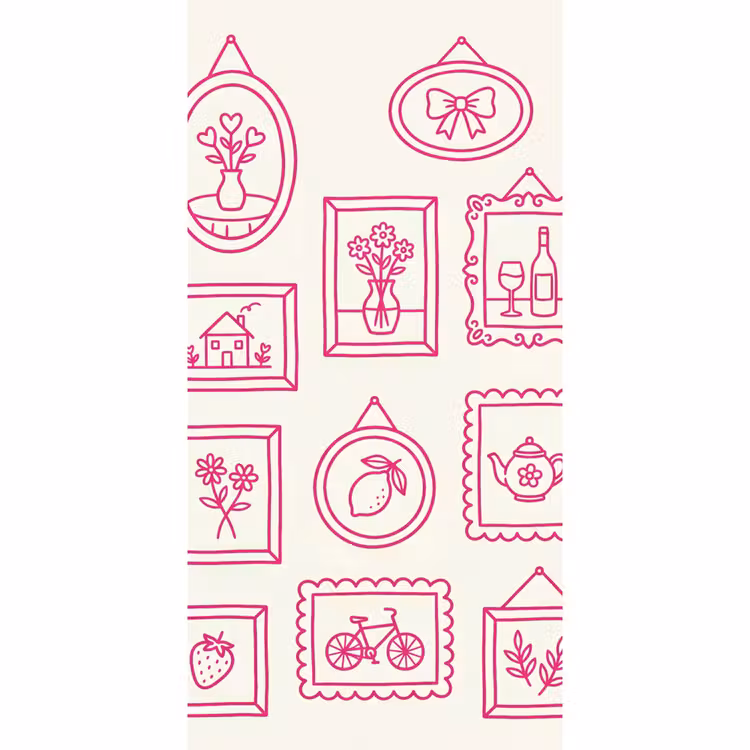 Behang - Illustratie - Collectie - Kunst - Minimalistisch - Roze — 2