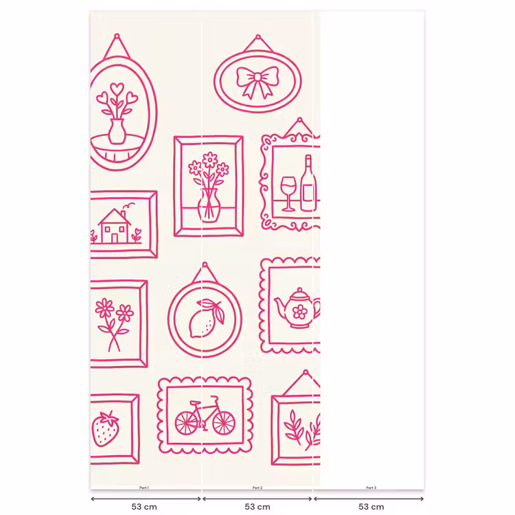 Behang - Illustratie - Collectie - Kunst - Minimalistisch - Roze — 6
