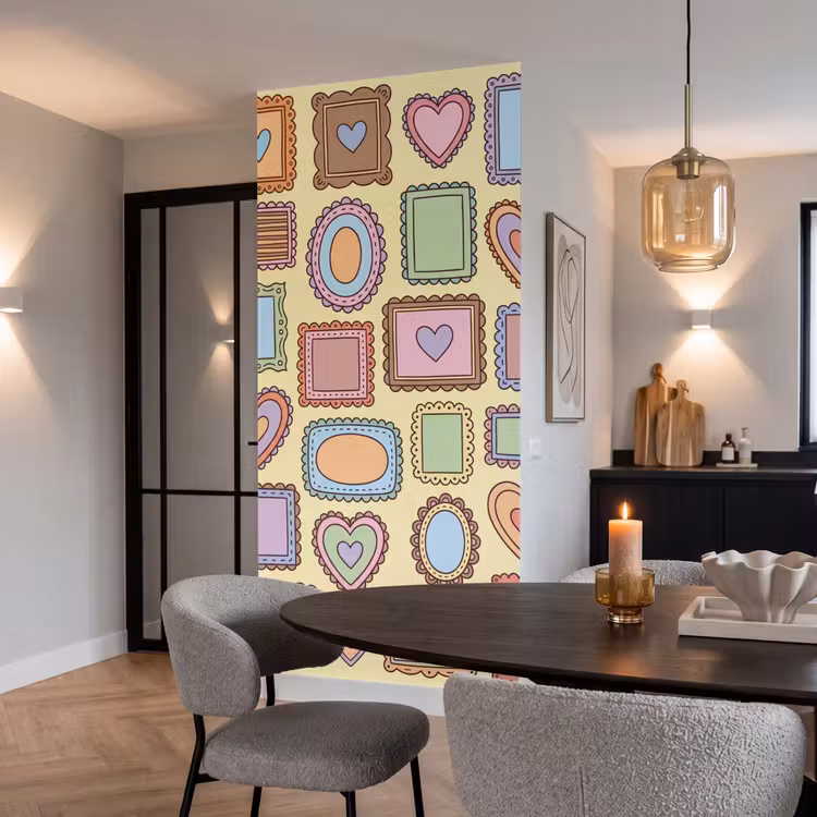 Behang - Lijst - Patroon - Hart - Speels - Kleurrijk — 5