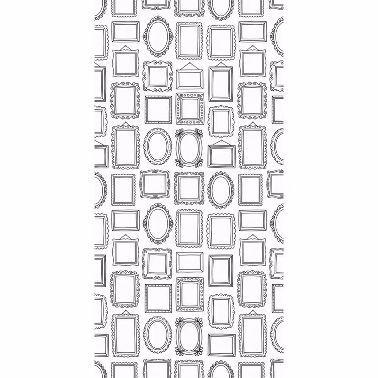Behang - Lijsten - Patroon - Decoratie - Schets - Zwart-wit — 2