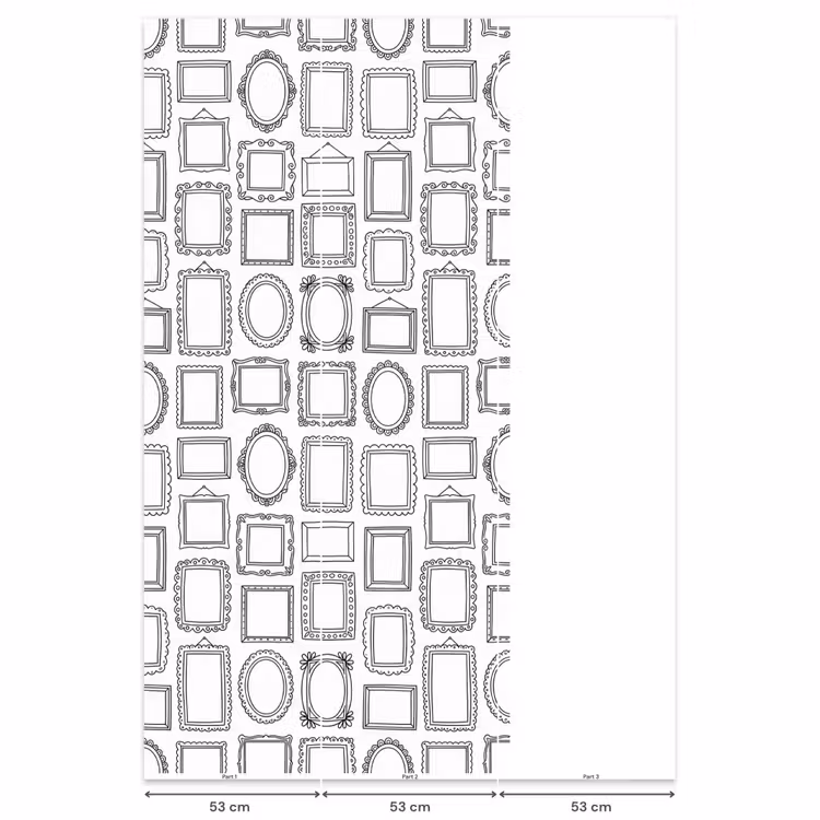 Behang - Lijsten - Patroon - Decoratie - Schets - Zwart-wit — 6