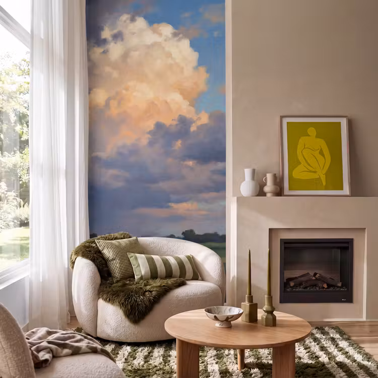 Behang - Lucht - Wolken - Landschap - Modern - Oranje — 1