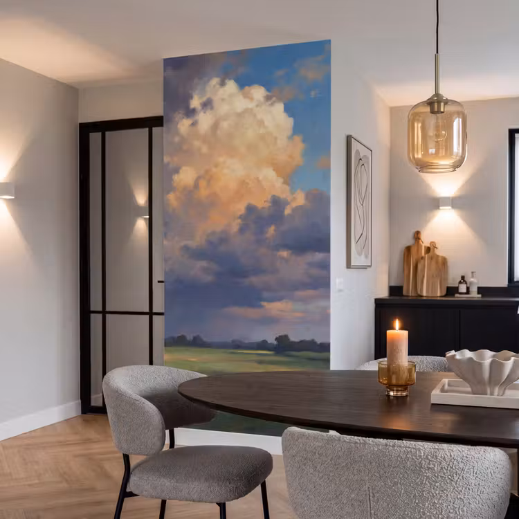 Behang - Lucht - Wolken - Landschap - Modern - Oranje — 5