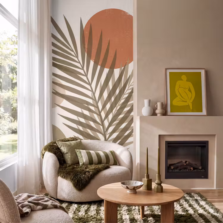 Behang - Planten - Bladeren - Abstract - Modern - Beige — 1