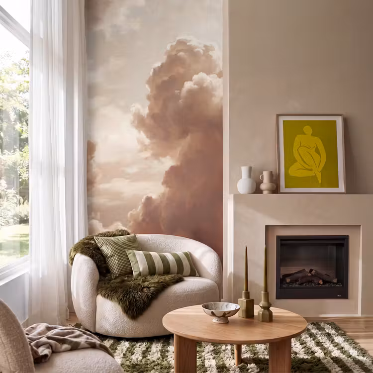 Behang - Wolken - Lucht - Natuur - Modern - Bruin — 1