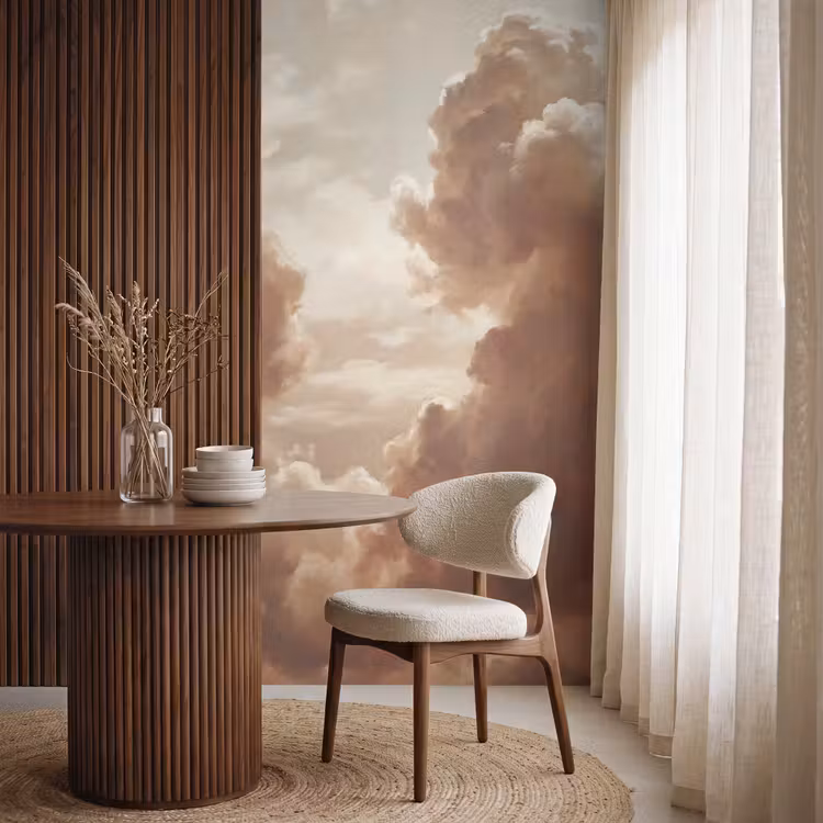 Behang - Wolken - Lucht - Natuur - Modern - Bruin — 4
