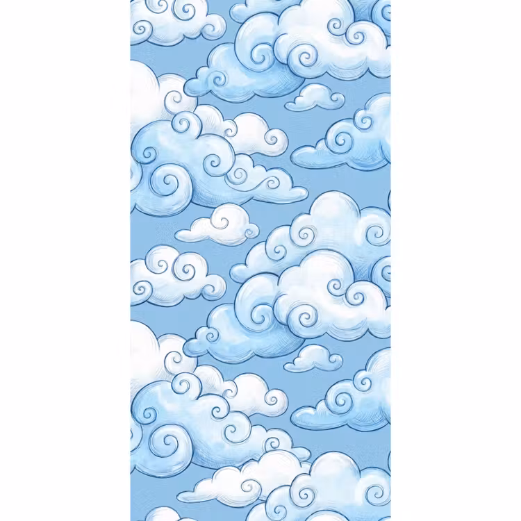 Behang - Wolken - Patroon - Hemel - Illustratie - Wit — 2