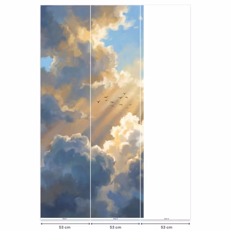 Behang - Wolken - Zonnestralen - Natuur - Abstract - Blauw — 6
