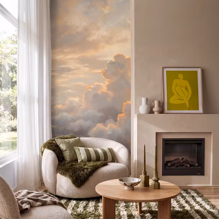 Behang - Wolken - Zonsondergang - Natuur - Abstract - Goud — 1