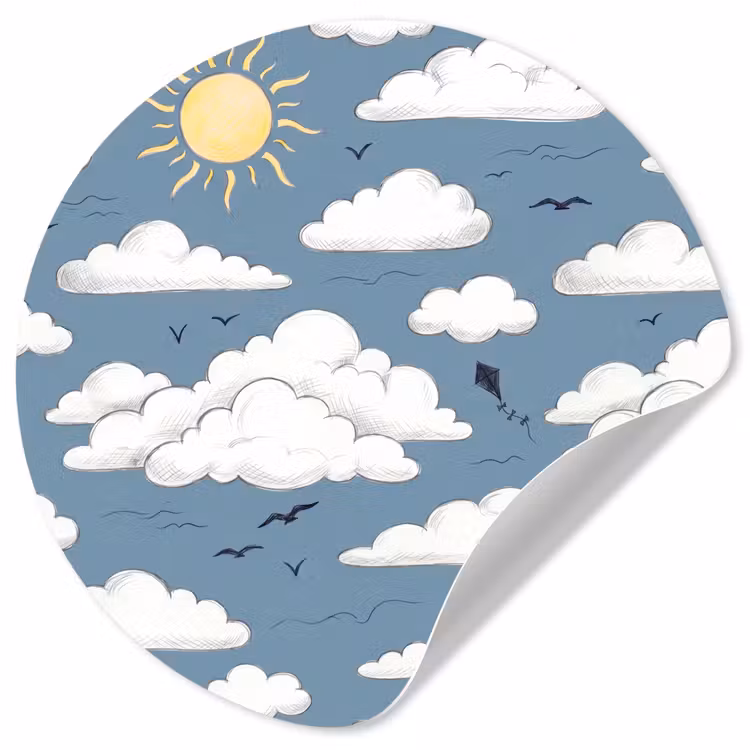 Behangcirkel - Lucht - Zon - Wolken - Natuur - Blauw — 1