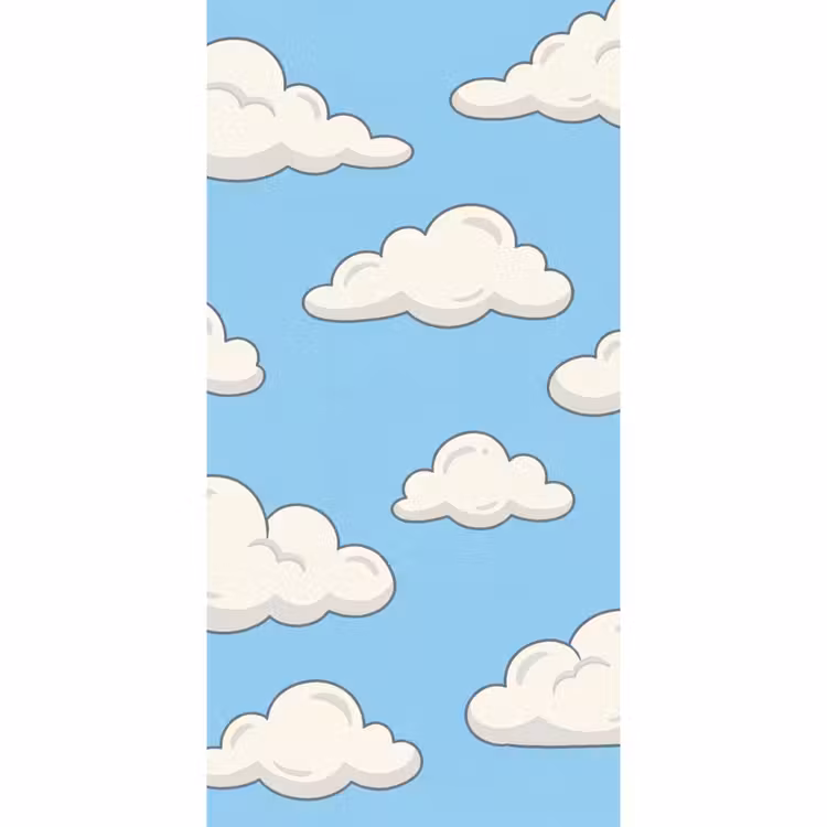 Behang - Wolk - Cartoon - Lucht - Blauw - Wit — 2