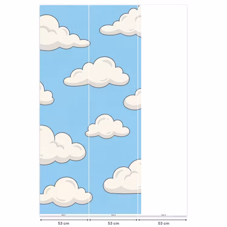 Behang - Wolk - Cartoon - Lucht - Blauw - Wit — 6