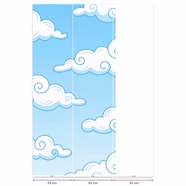 Behang - Wolk - Lucht - Cartoon - Blauw - Wit — 6