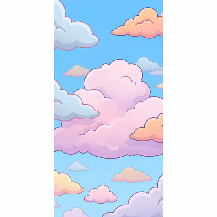 Behang - Wolk - Lucht - Natuur - Illustratie - Pastel — 2
