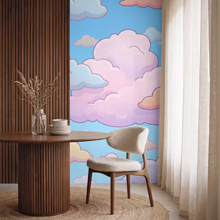 Behang - Wolk - Lucht - Natuur - Illustratie - Pastel — 4