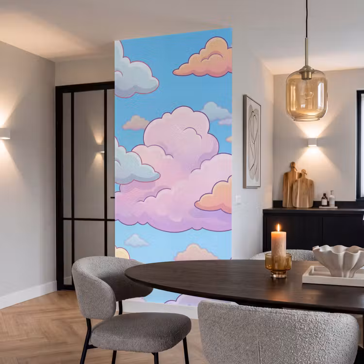 Behang - Wolk - Lucht - Natuur - Illustratie - Pastel — 5