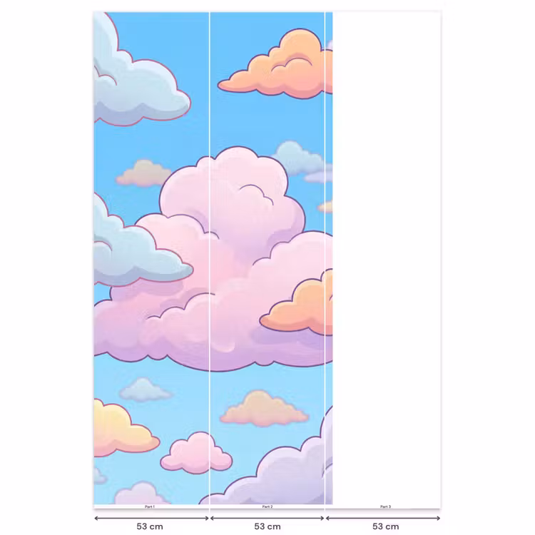 Behang - Wolk - Lucht - Natuur - Illustratie - Pastel — 6