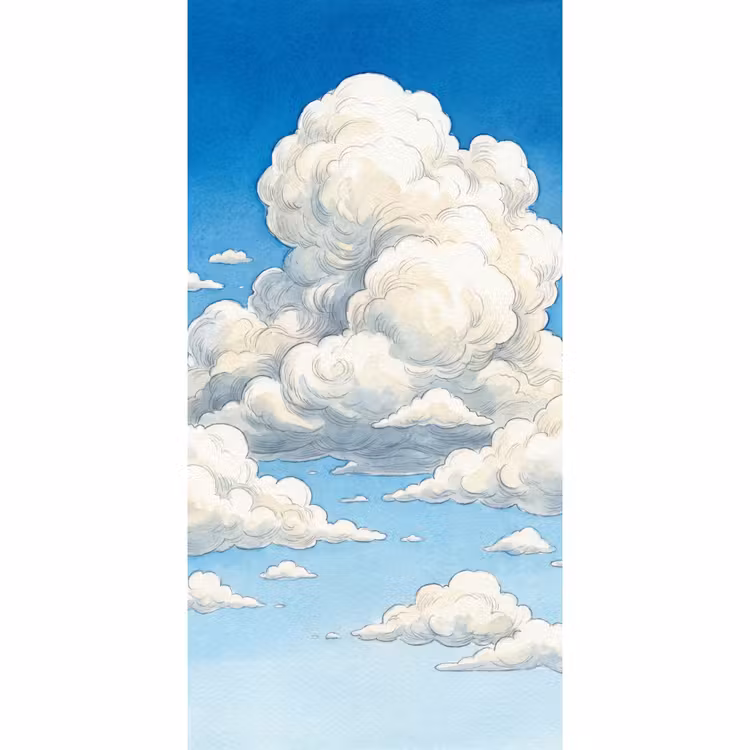 Behang - Wolken - Blauwe lucht - Natuur - Modern - Wit — 2