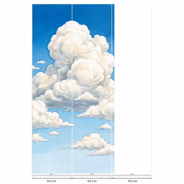Behang - Wolken - Blauwe lucht - Natuur - Modern - Wit — 6