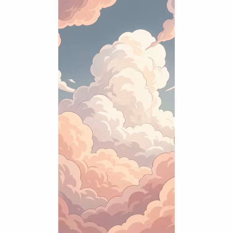 Behang - Wolken - Lucht - Natuur - Pastel - Roze — 2