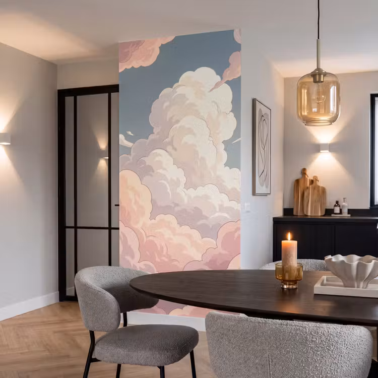 Behang - Wolken - Lucht - Natuur - Pastel - Roze — 5