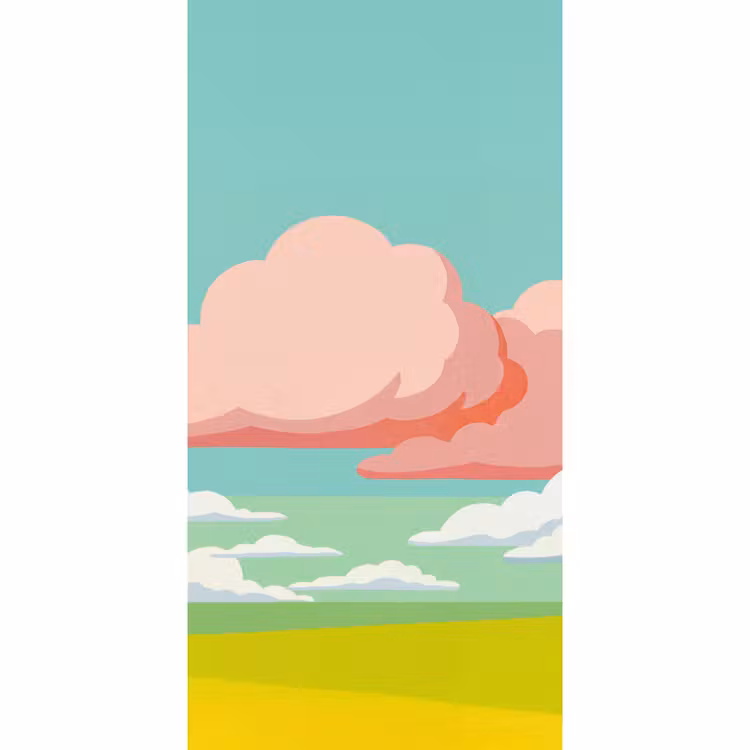 Behang - Wolken - Roze - Natuur - Modern - Pastel — 2