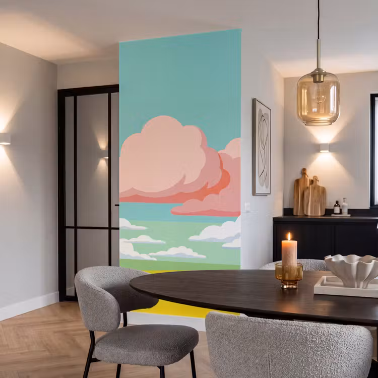 Behang - Wolken - Roze - Natuur - Modern - Pastel — 5